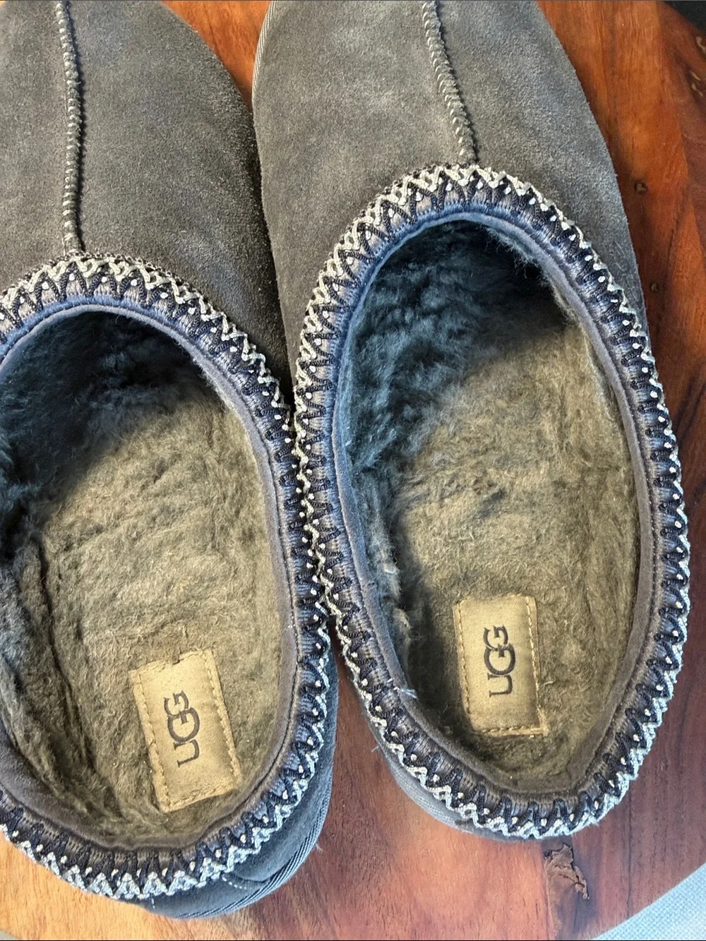 🍁UGG Tasman II Dark Grey Suede Slippers Men Size 11